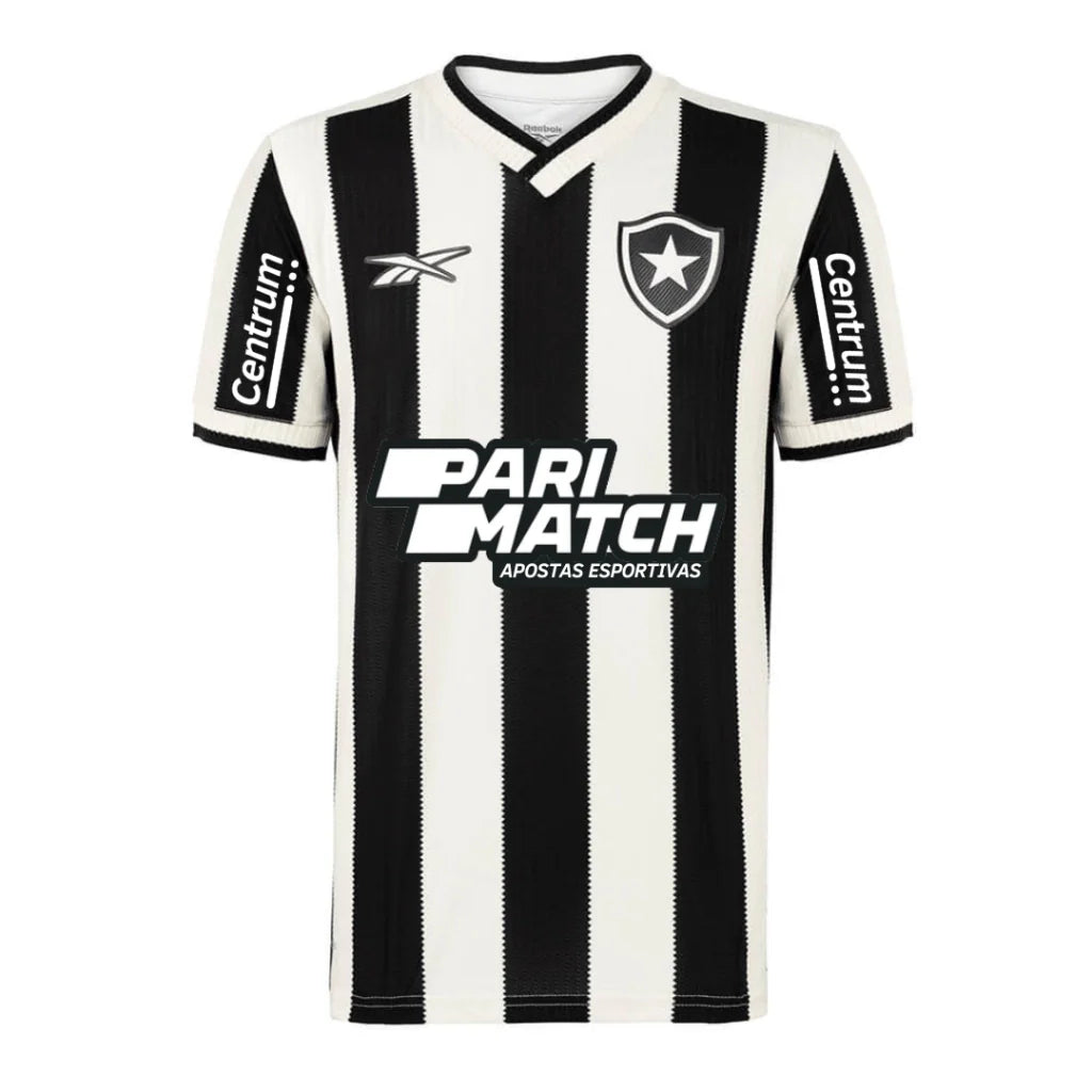 Camisa Botafogo Home 24/25 - Preta e Branca - C/ Patrocínio